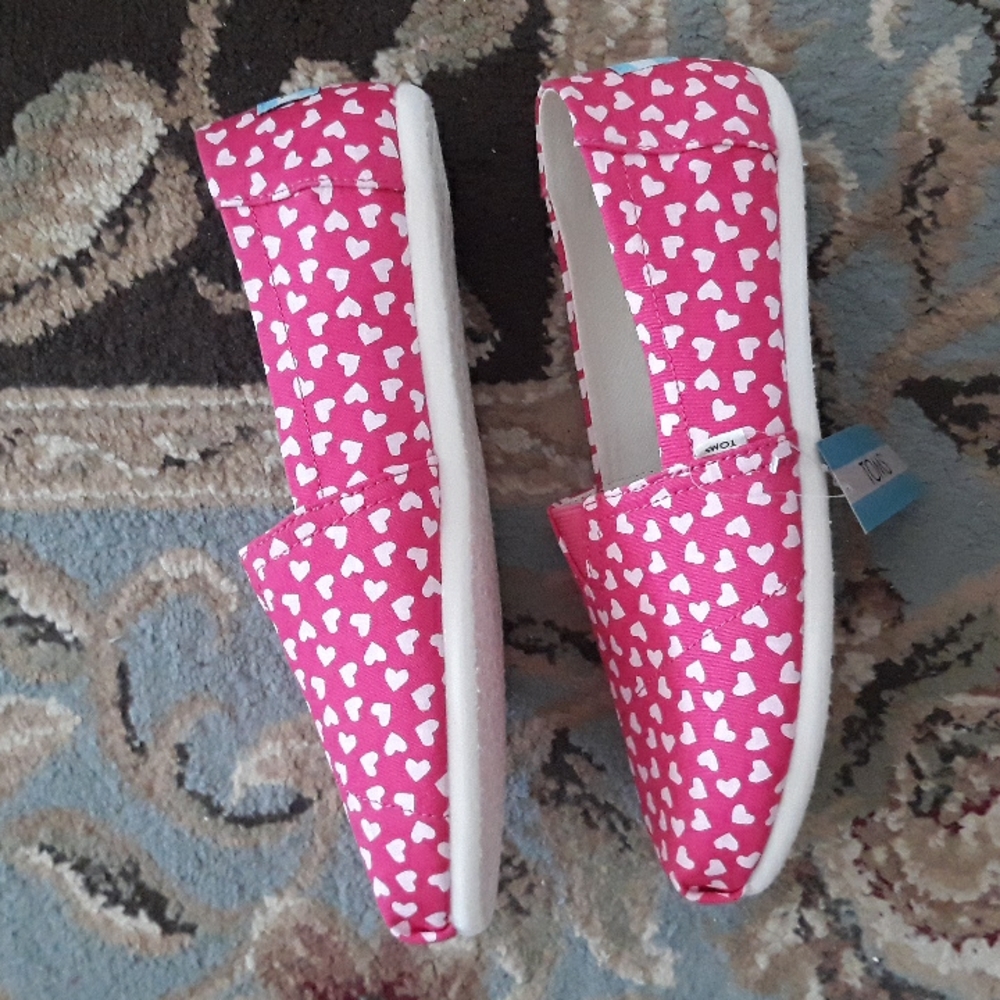 5x*Host Pick*Toms Belmont Raspberry Hearts shoes - Picture 7 of 16